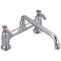 Bk Resources Optiflow Heavy Duty Faucet, 12" Swing Spout, 8" O.C. Deck Mount BKF8HD-12-G